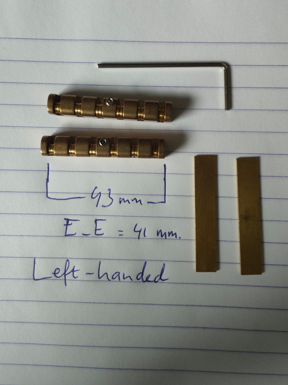 Linkshandige Messing Topkam (2) - Verstelbaar (43mm breed)