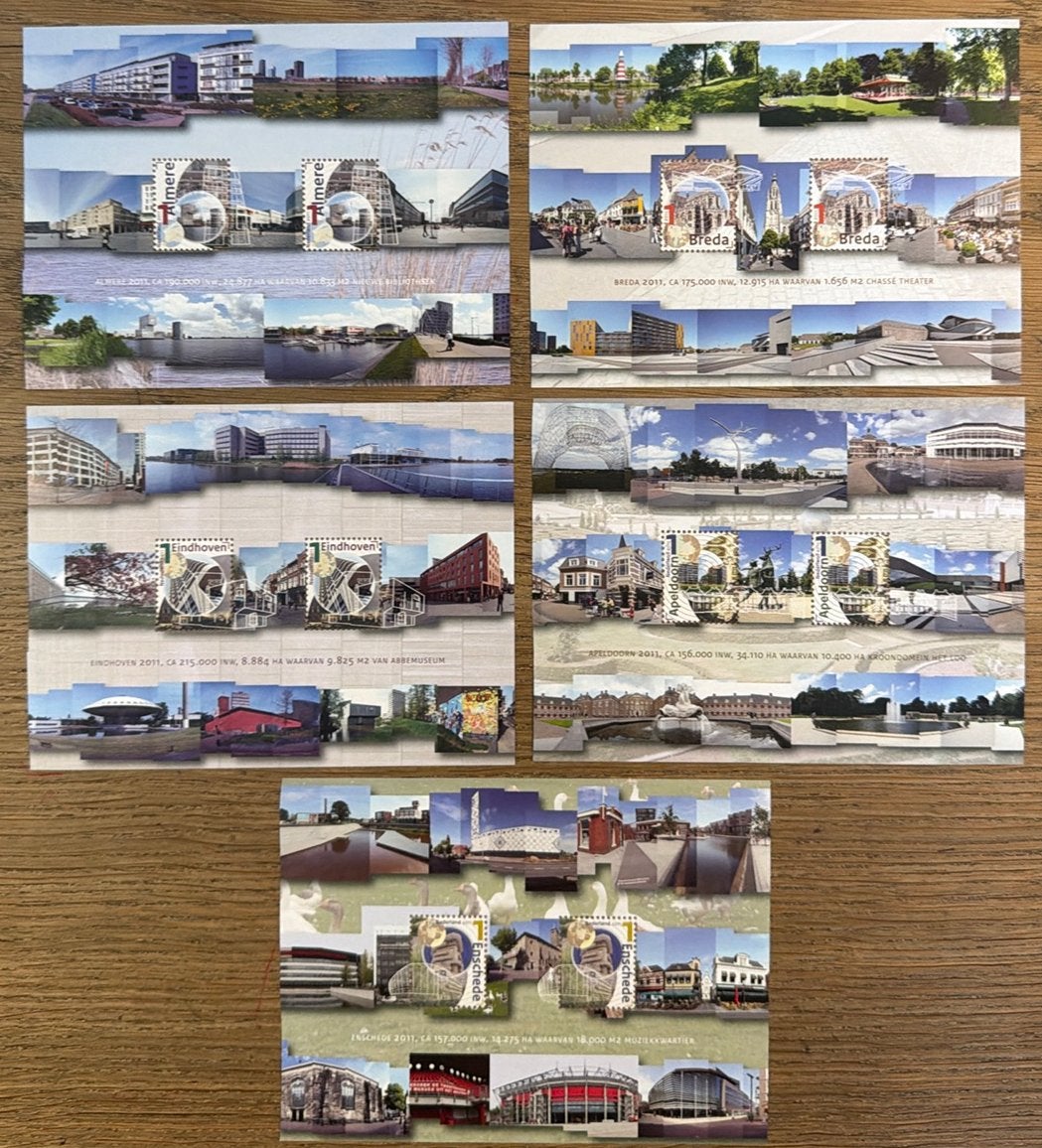* postzegels pf. 5x2. Mooi Nederland.Steden 2011, Ophalen of Verzenden, Na 1940, Postfris