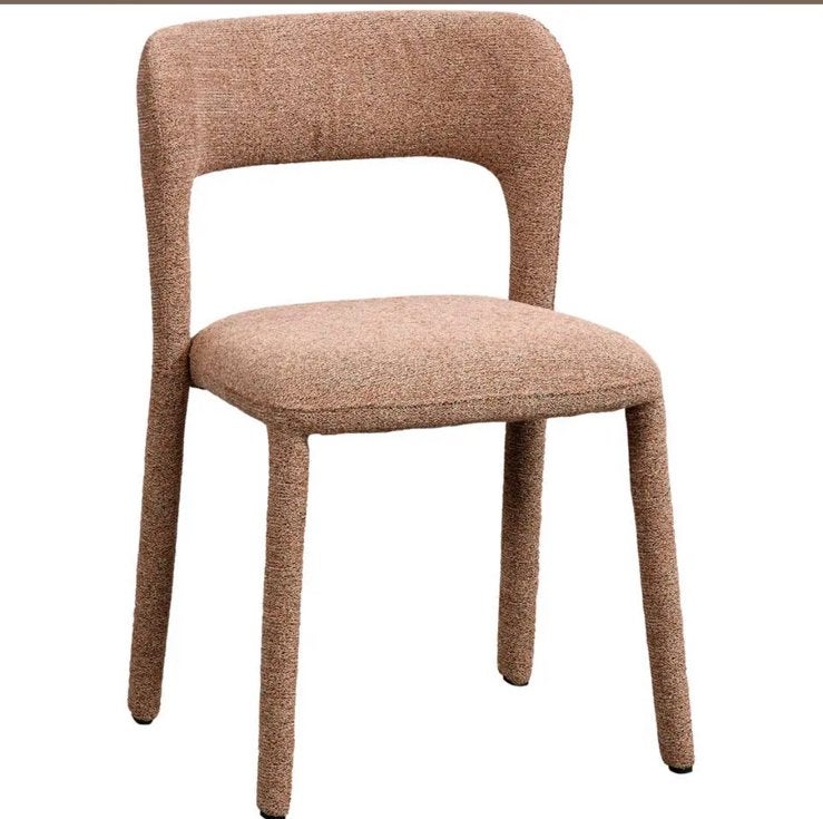 Roze bouclé eetkamerstoelen, Ophalen, Overige kleuren, Zo goed als nieuw, Vier