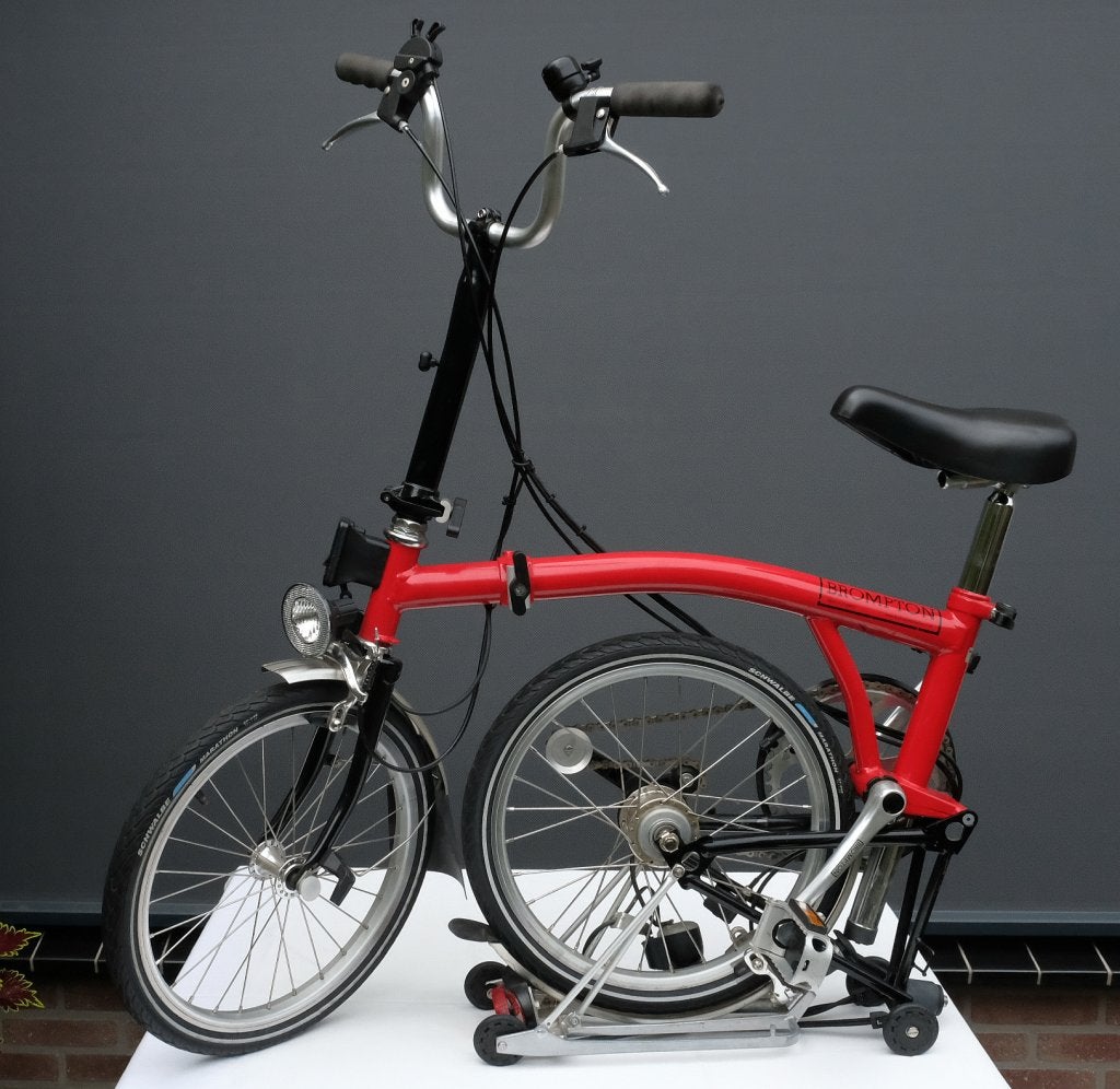 Brompton vouwfiets rood, Fietsen en Brommers, Ophalen, Brompton, Velgrem, 14 tot 16 inch