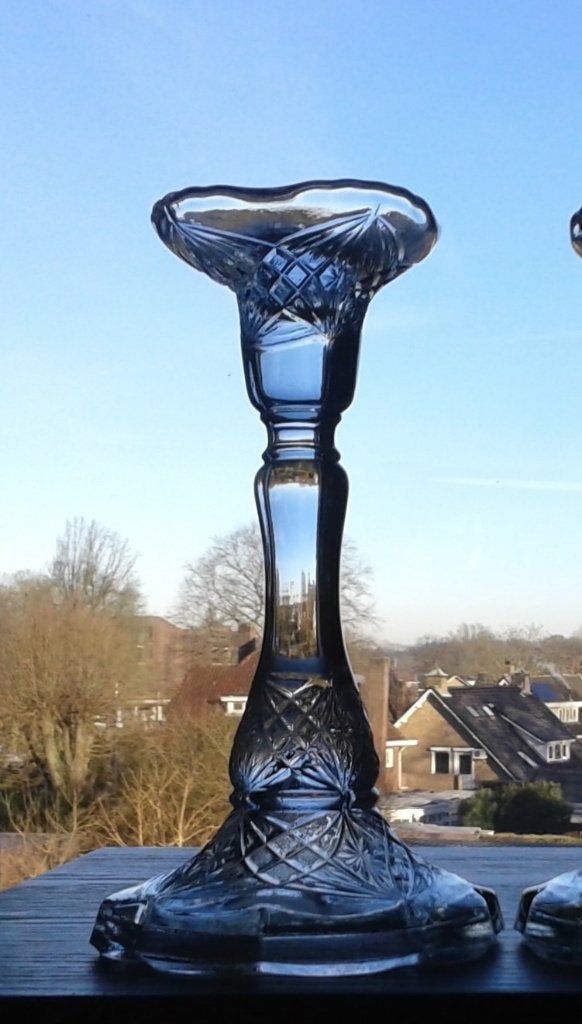 Kandelaar Hortensja Polen Art Deco, Antiek en Kunst, Antiek | Kandelaars, Ophalen of Verzenden, Glas