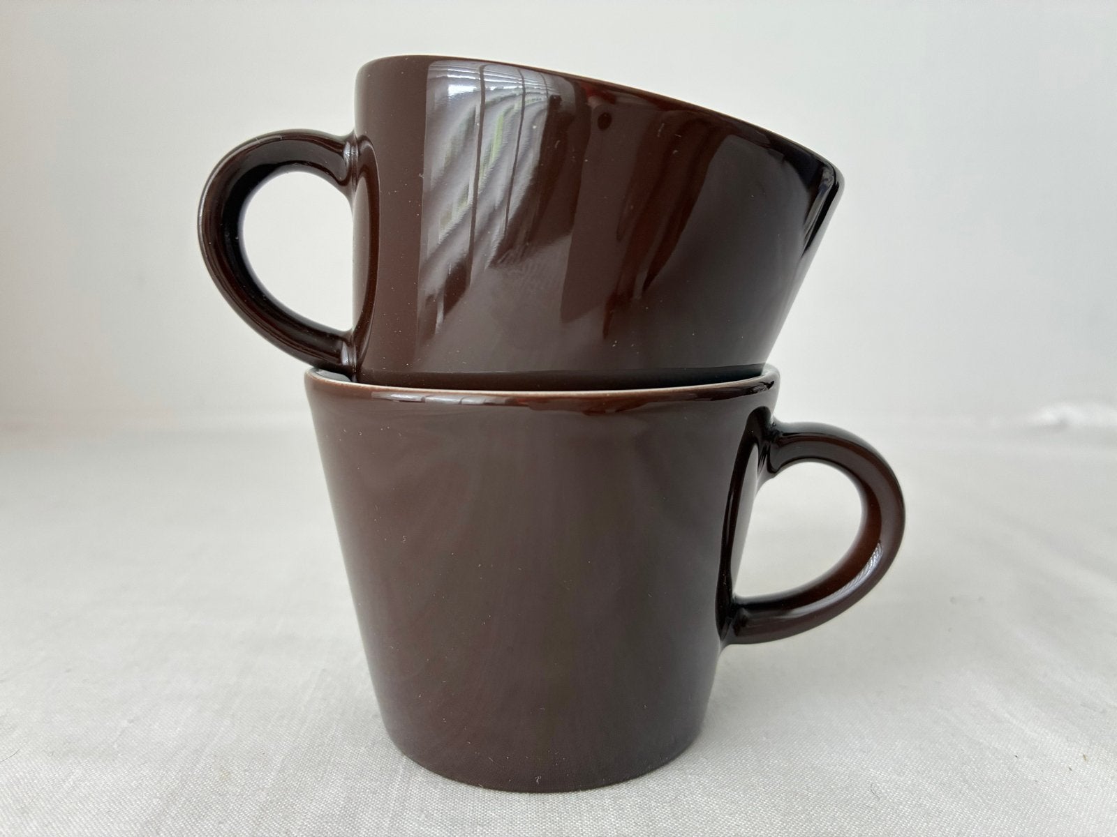 2 Arzberg Perla espresso kopjes bruin, Gebruikt, Arzberg, Ophalen of Verzenden, Modern