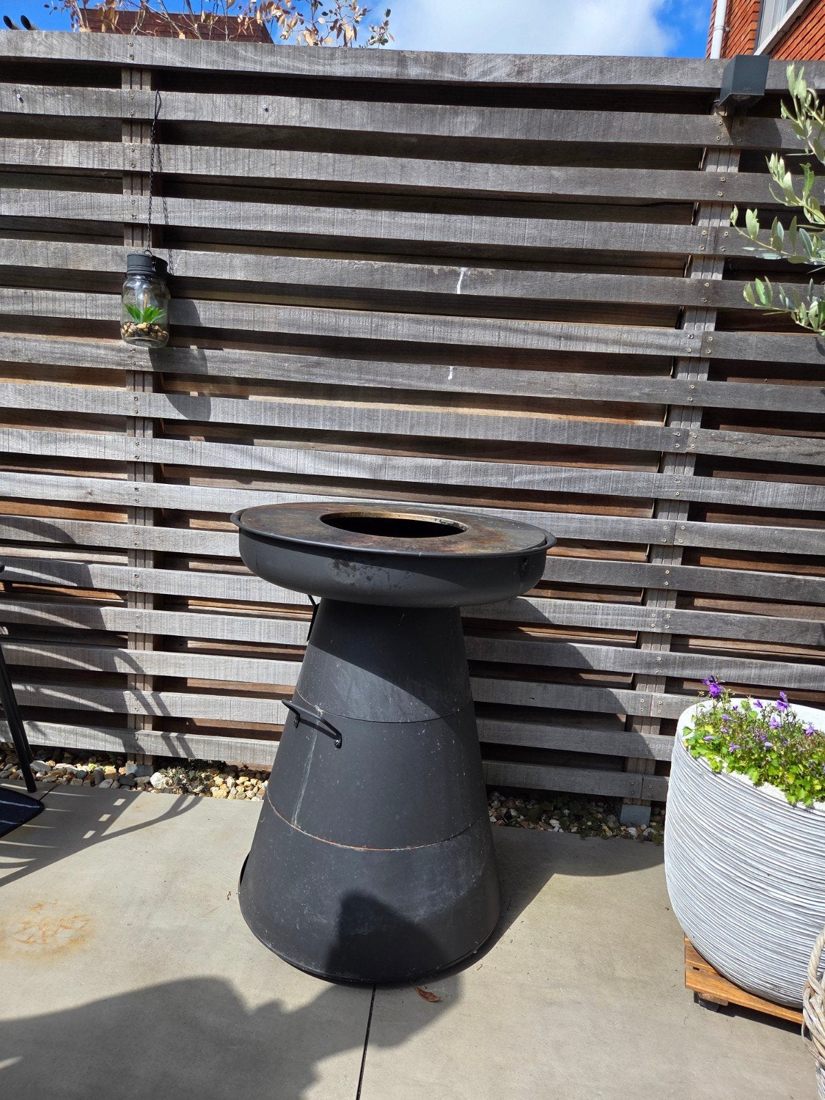 Houtkachel / BBQ met hoes, Ophalen of Verzenden, Gebruikt
