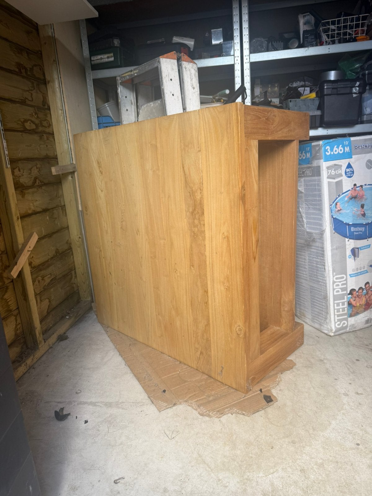 Teak salontafel 100x100, Huis en Inrichting, Tafels | Salontafels, Ophalen, Gebruikt, 100 tot 150 cm, Teakhout
