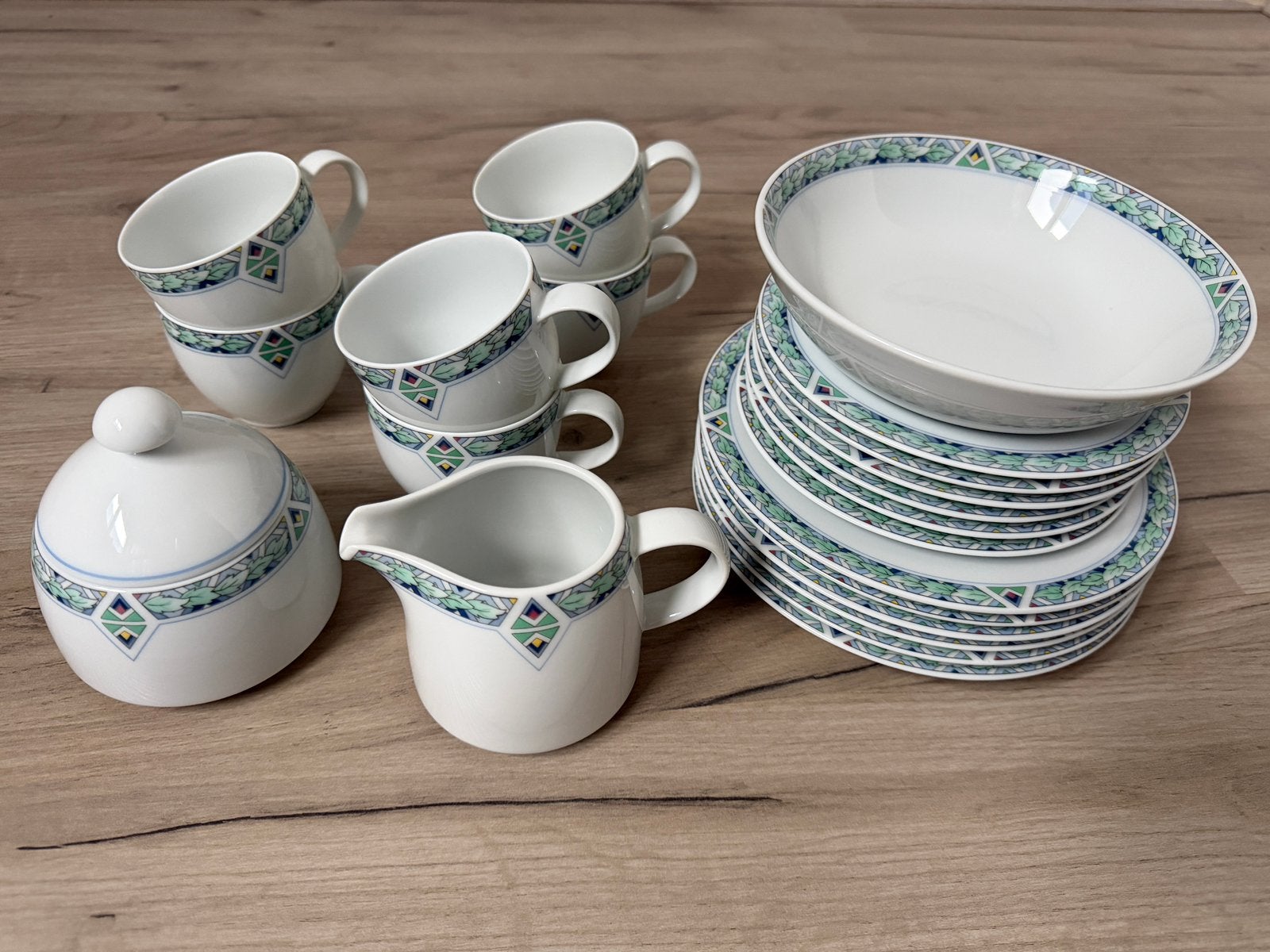 Arzberg Germany 21 delig koffie servies retro mintgroen, Ophalen of Verzenden