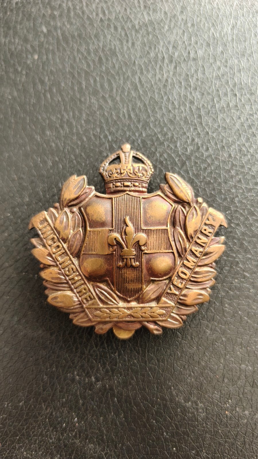 Originele WW1 capbadge Lincolnshire Yeomanry., Ophalen of Verzenden, Landmacht, Engeland, Embleem of Badge