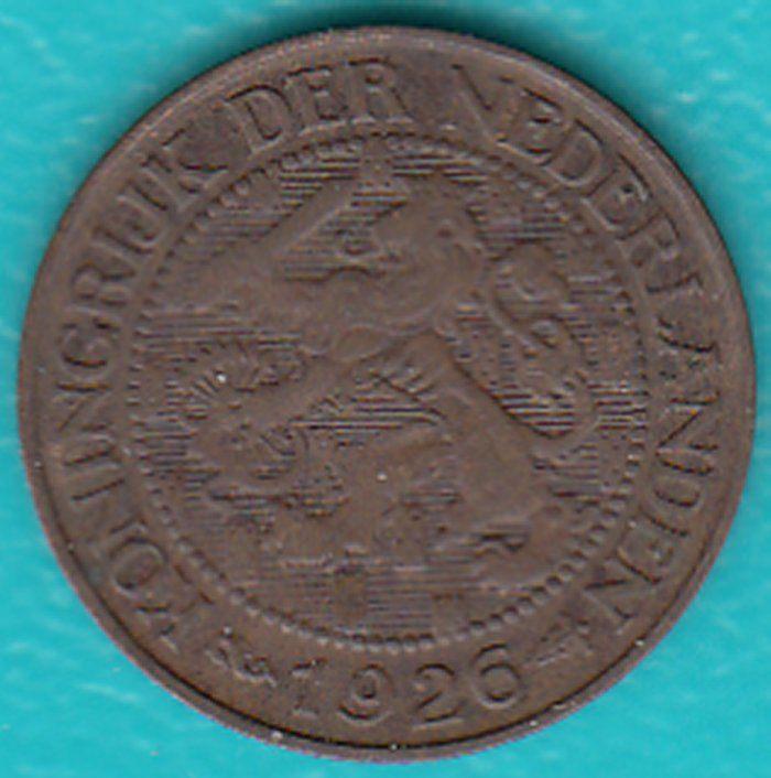 Nederland 1 cent 1926 Wilhelmina, Sch. 988 in munthouder, Ophalen of Verzenden, Koningin Wilhelmina, 1 cent, Losse munt