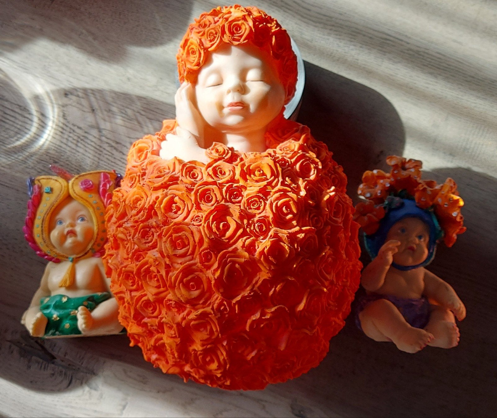 Set van 3 decoratieve babybeeldjes, Ophalen of Verzenden, Gebruikt