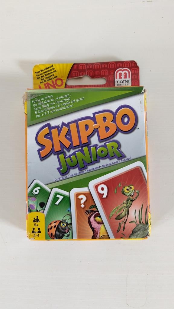 Skip-Bo Junior Kaartspel - Leuk voor het hele gezin!, Een of twee spelers, Ophalen of Verzenden, Gebruikt, Mattel Games
