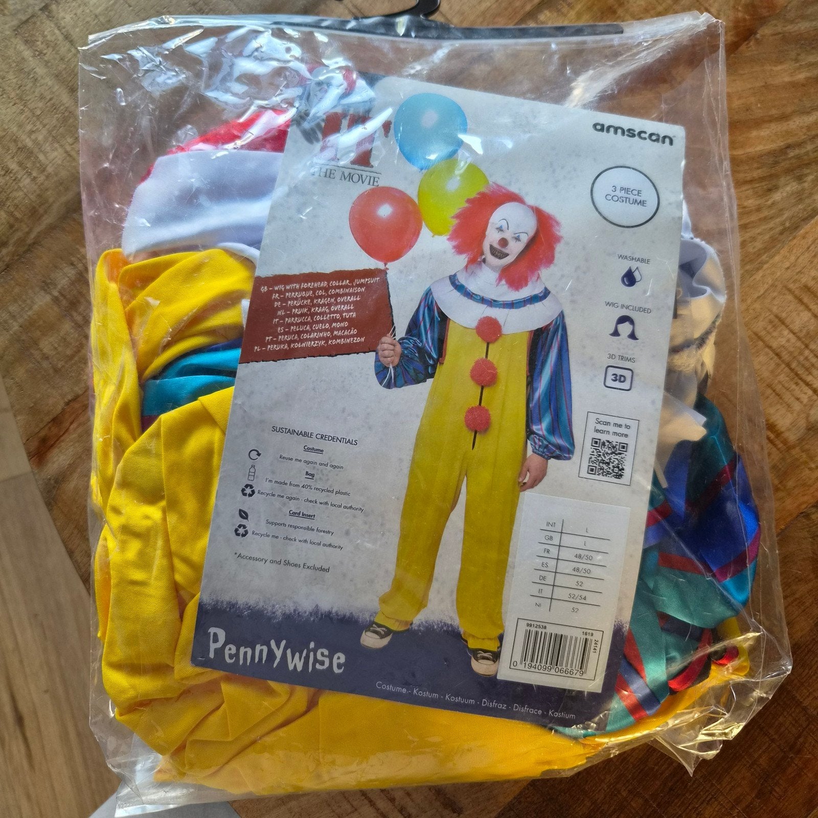 Halloween clown kostuum nieuw maat L, Maat 52/54 (L), Amscan, Nieuw, Ophalen of Verzenden
