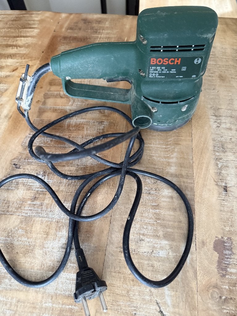 Bosch PEX 115A met 24 nieuwe schuurschijven., Doe-het-zelf en Verbouw, Gereedschap | Schuurmachines, Ophalen of Verzenden, Gebruikt