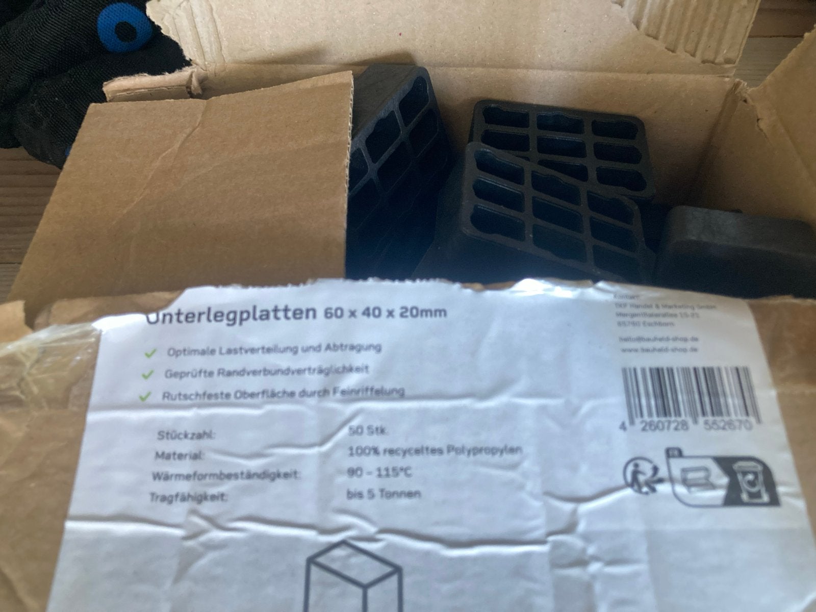 Onderlegplaten 60x40x20mm - 50 stuks, Ophalen of Verzenden, Nieuw