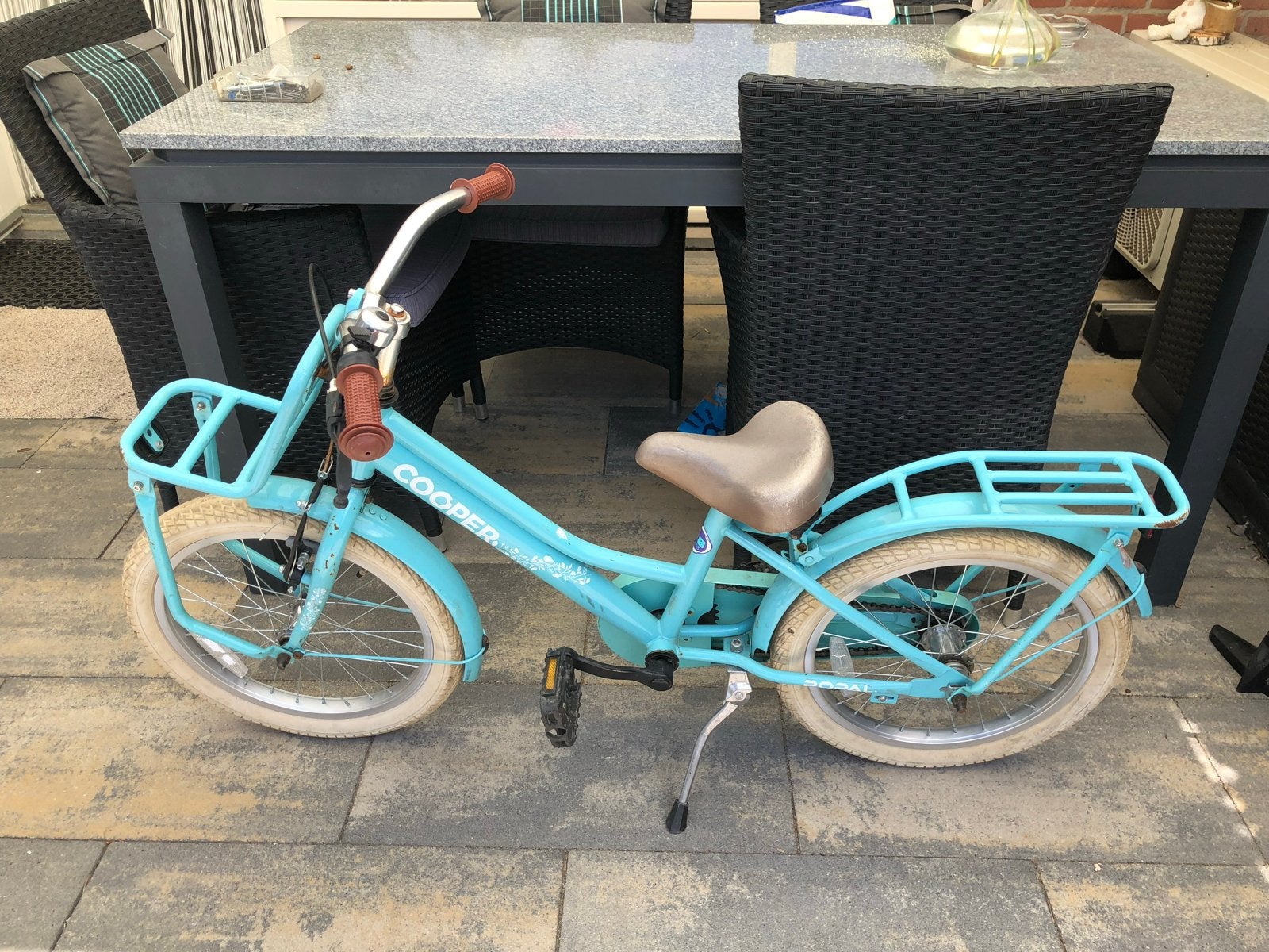 Popal Cooper kinderfiets 18 inch - lekke band, Ophalen, Gebruikt, 16 tot 20 inch