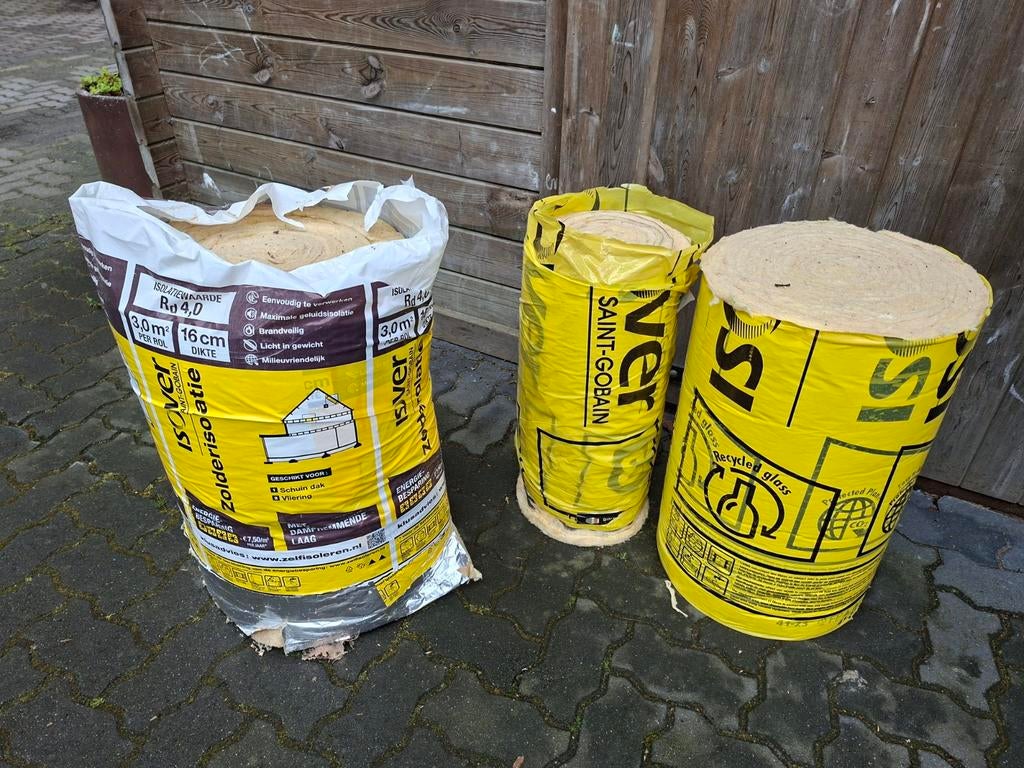 Isover isolatie op rol - diverse diktes, Ophalen, Dakisolatie, Nieuw, 5 tot 10 m²