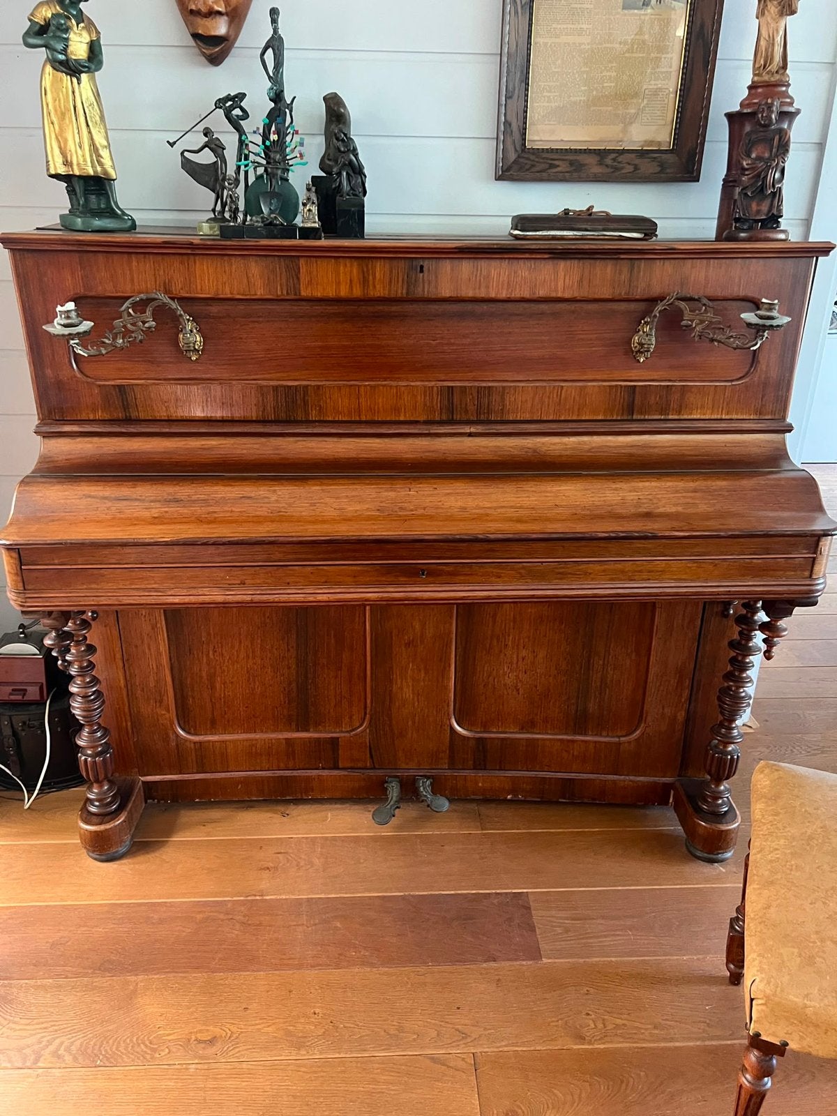 Antieke Piano uit 1881 - Prachtig Houten Design, Muziek en Instrumenten, Ophalen, Gebruikt, Bruin, Piano