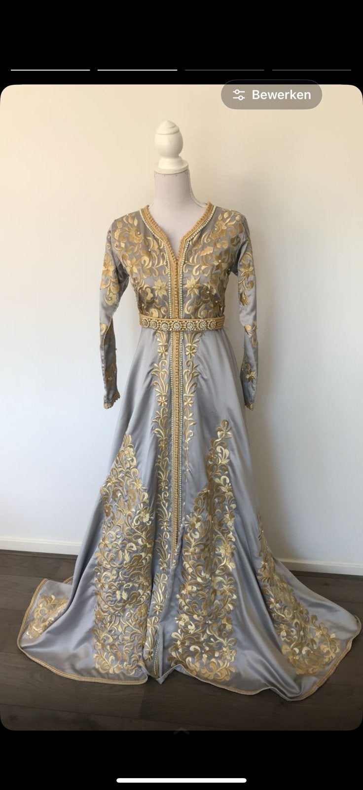 Takshita marokkaanse jurk caftan jelaba takchita jalaba, Maat 38/40 (M), Overige typen, Blauw, Ophalen of Verzenden