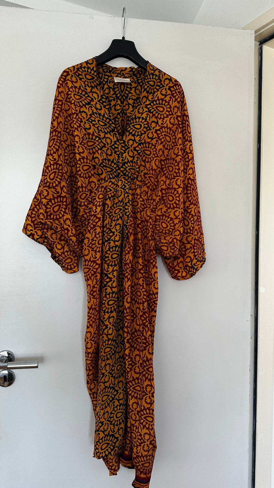Sissel Edelbo Kimono Jurk - Oranje/Rood/Blauw Print, Maat 38/40 (M), Oranje, Ophalen of Verzenden, Zo goed als nieuw