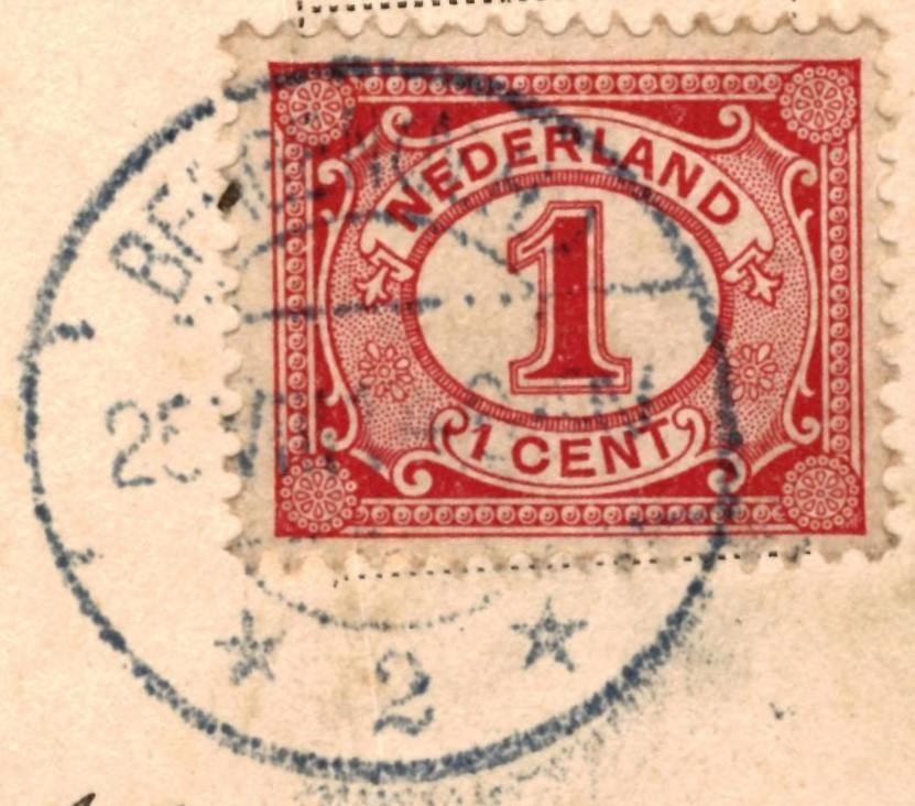 700105 Bergen Weg nr Bergen aan Zee jr 10 Gelopen met zegel, Ophalen of Verzenden, Voor 1920, Gelopen, Noord-Holland