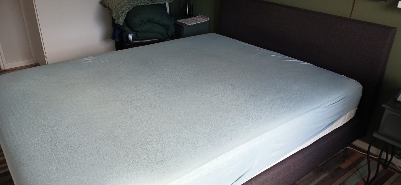 izgst. Boxspring 160x200 compleet met matras, antraciet, Ophalen, Zo goed als nieuw, Tweepersoons, 160 cm