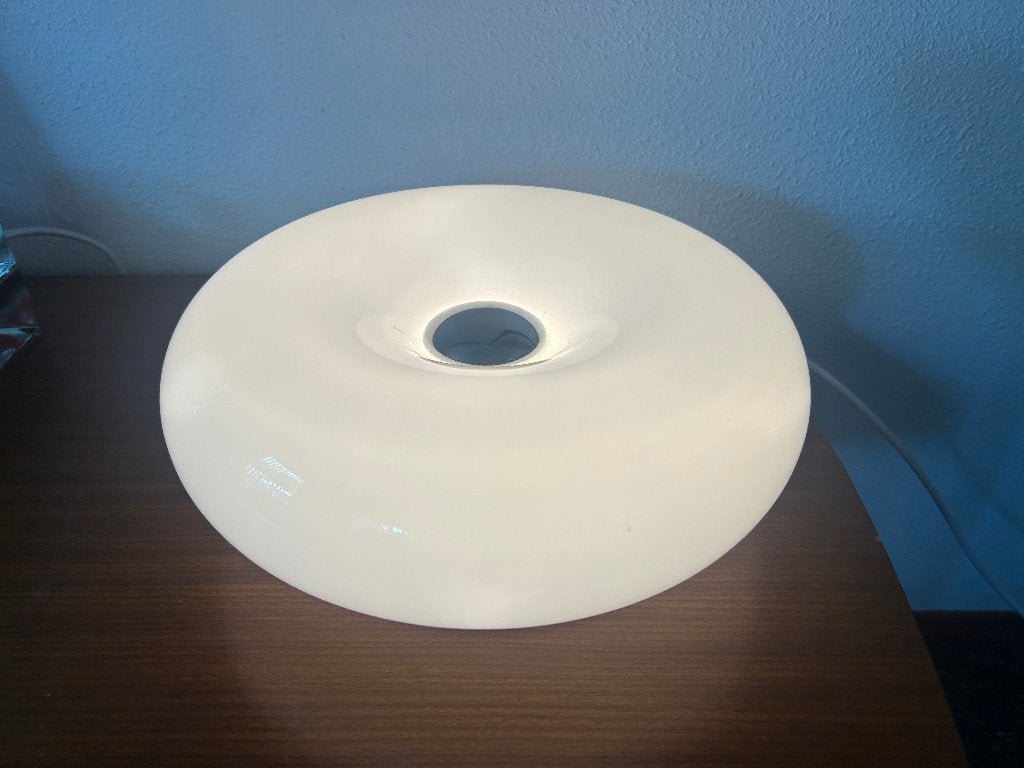 tafel lamp in de vorm van DONUT, Ophalen, Gebruikt, Glas, LED verlichting