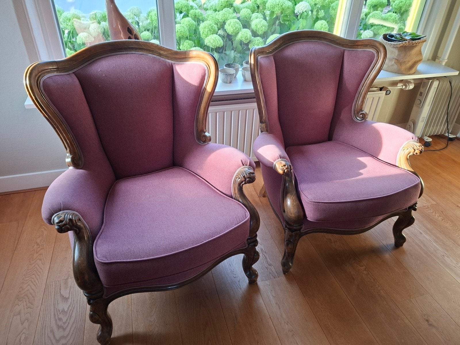 twee gezellige fauteuils, Ophalen, Gebruikt, 75 tot 100 cm, Stof