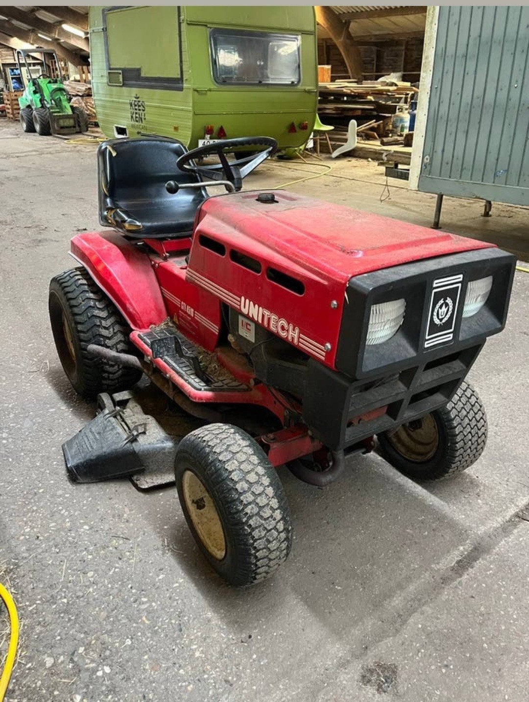 Tuintractor Unitech GTI 4516 (Zitmaaier), Tuin en Terras, Zitmaaiers, Ophalen, Gebruikt, Versnellingen
