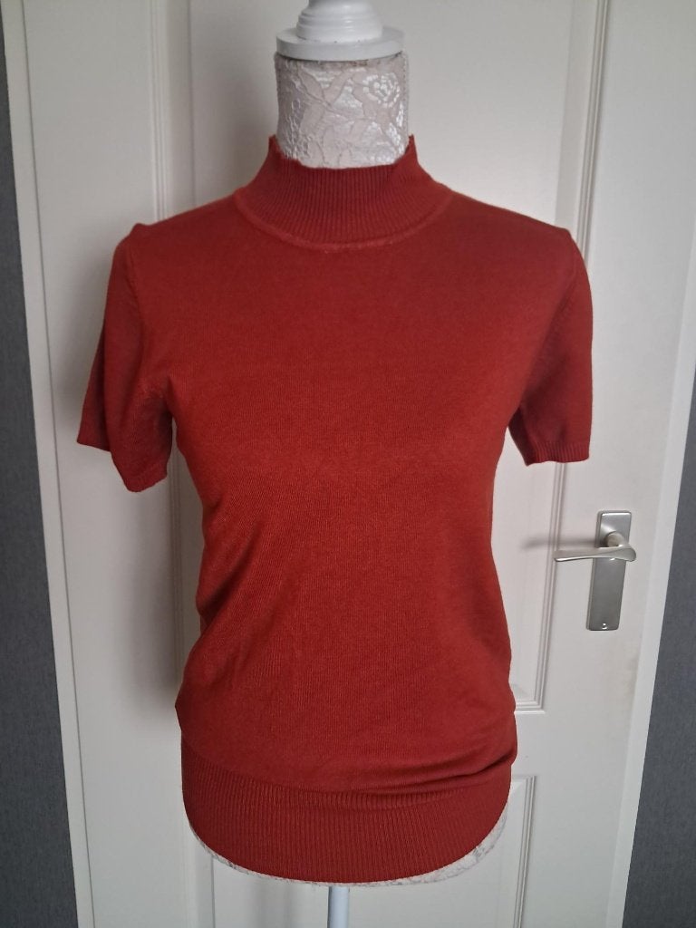 Trui NED  Maat : S Kleur : Roestbruin Korte mouw, Maat 38/40 (M), Overige kleuren, Ophalen of Verzenden, Zo goed als nieuw