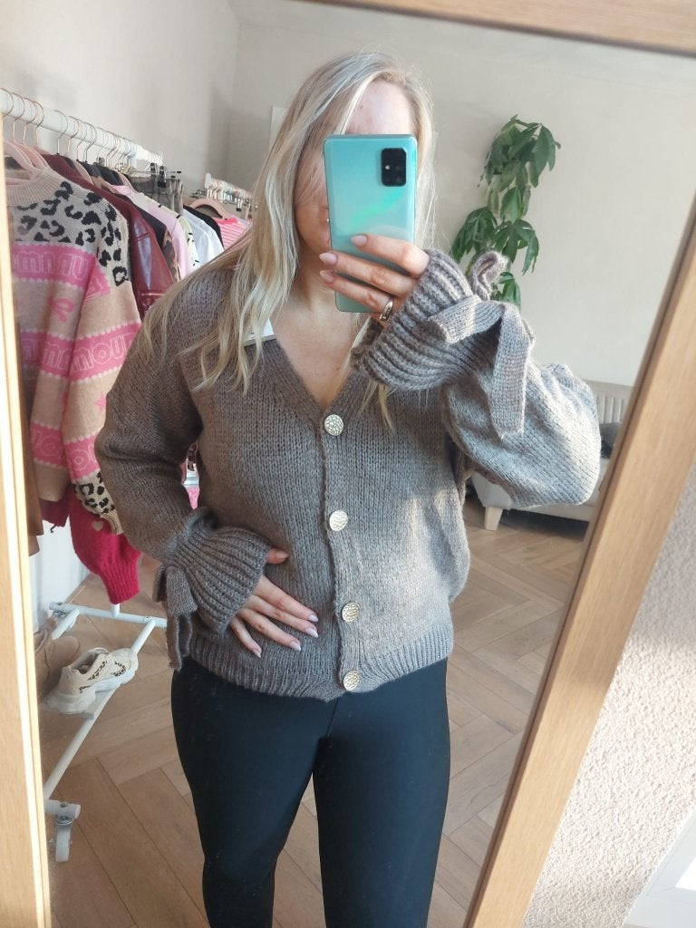 ZwartTaupe Strikvest Dames – One Size t/m maat 42 – Nieuw, Overige kleuren, Onbekend., Maat 42/44 (L), Nieuw