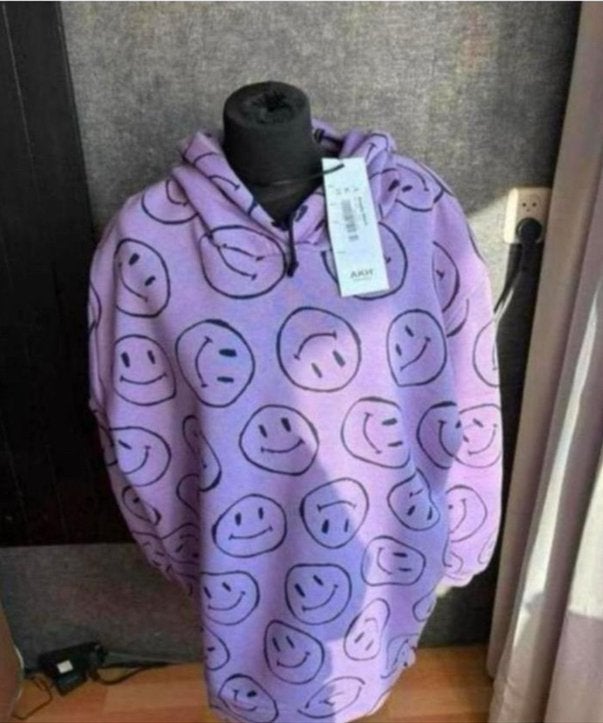 AKH mooie paarse smiley hoodie mt 48/50 NIEUW, Ophalen of Verzenden, Nieuw, Paars, Trui of Vest