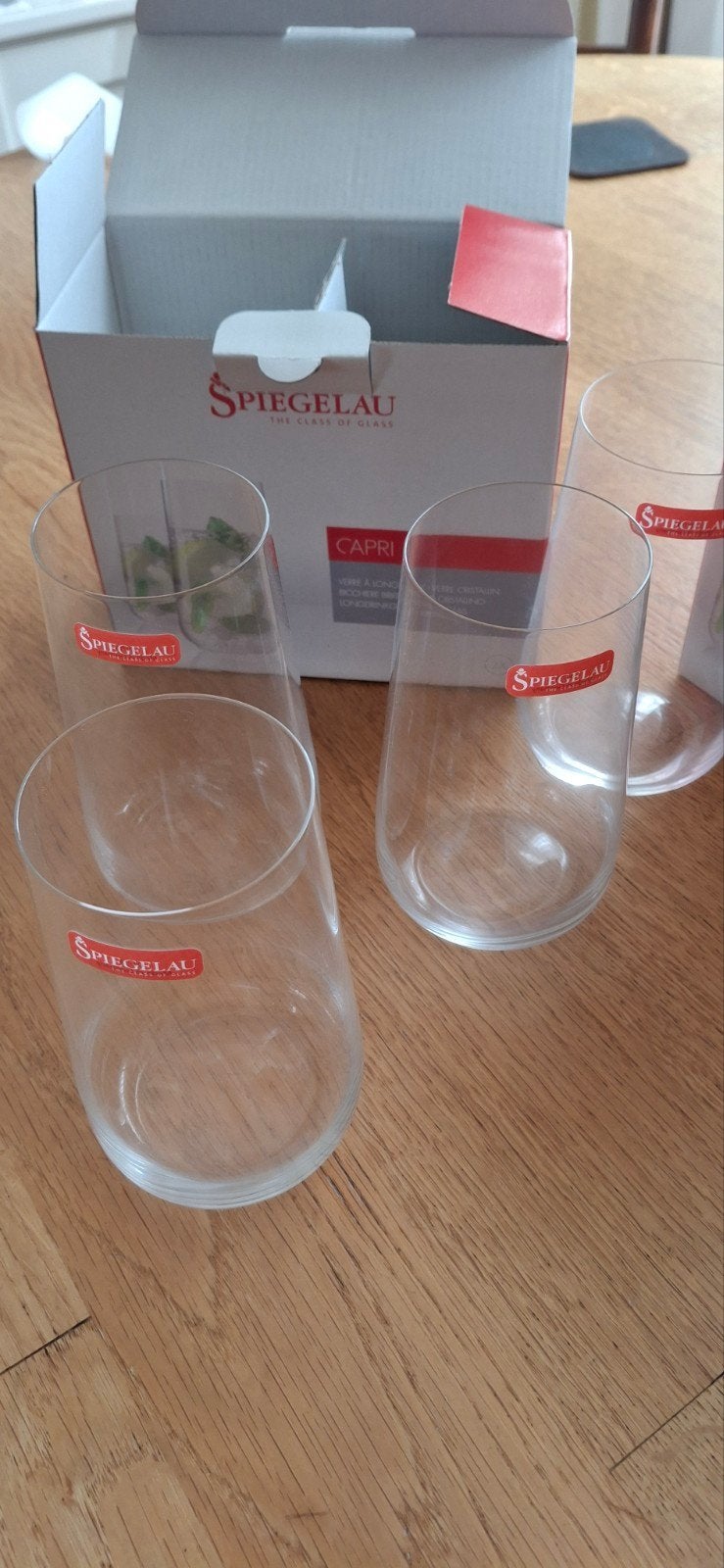 Nieuwe set van 2x2 Spiegelau longdrinkglazen in verpakking, Ophalen, Glas of Glazen, Nieuw, Glas