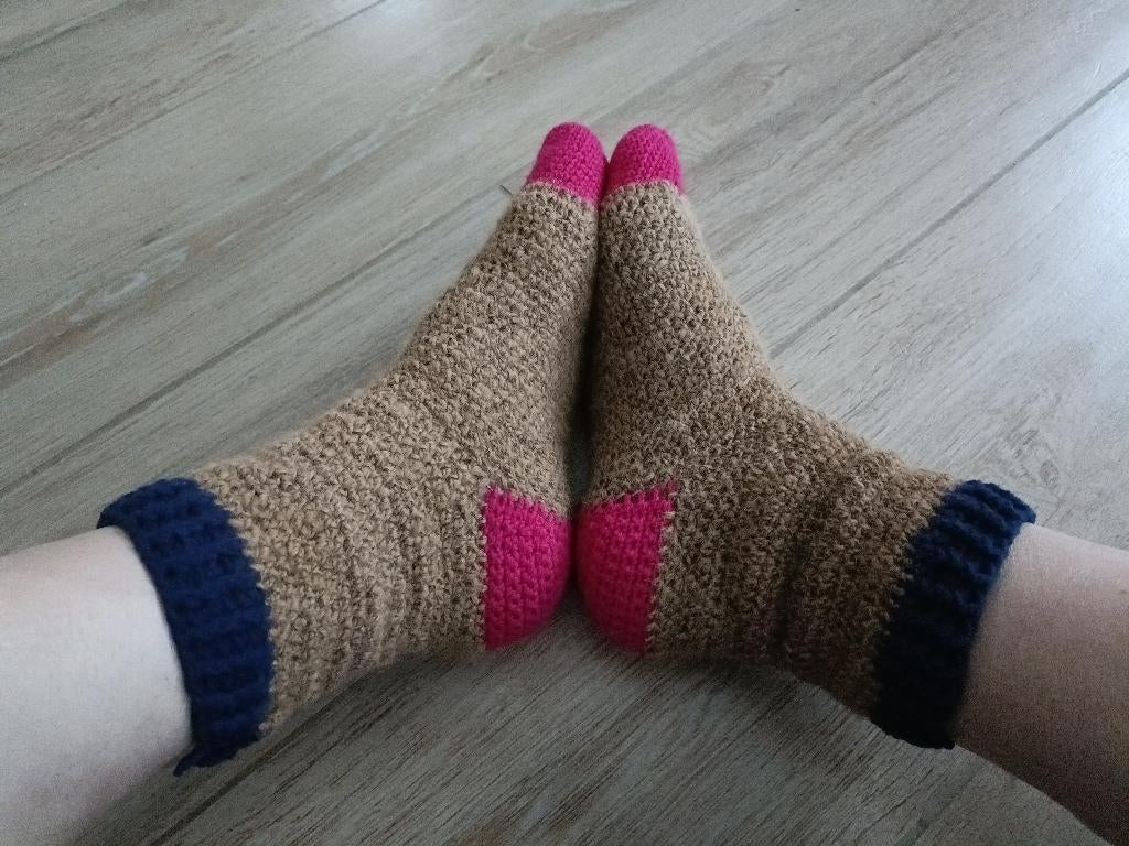 FUNNY ALPACA SOCKS wollen sokken hand gehaakt mt 39 - 40 (7), Kleding | Dames, Sokken en Kousen, Sokken en Kniesokken, Overige kleuren