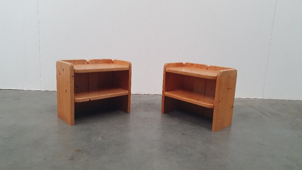 Brutalist vintage massief grenen kastjes jaren 70 deens, Ophalen, Gebruikt, Minder dan 45 cm, .
