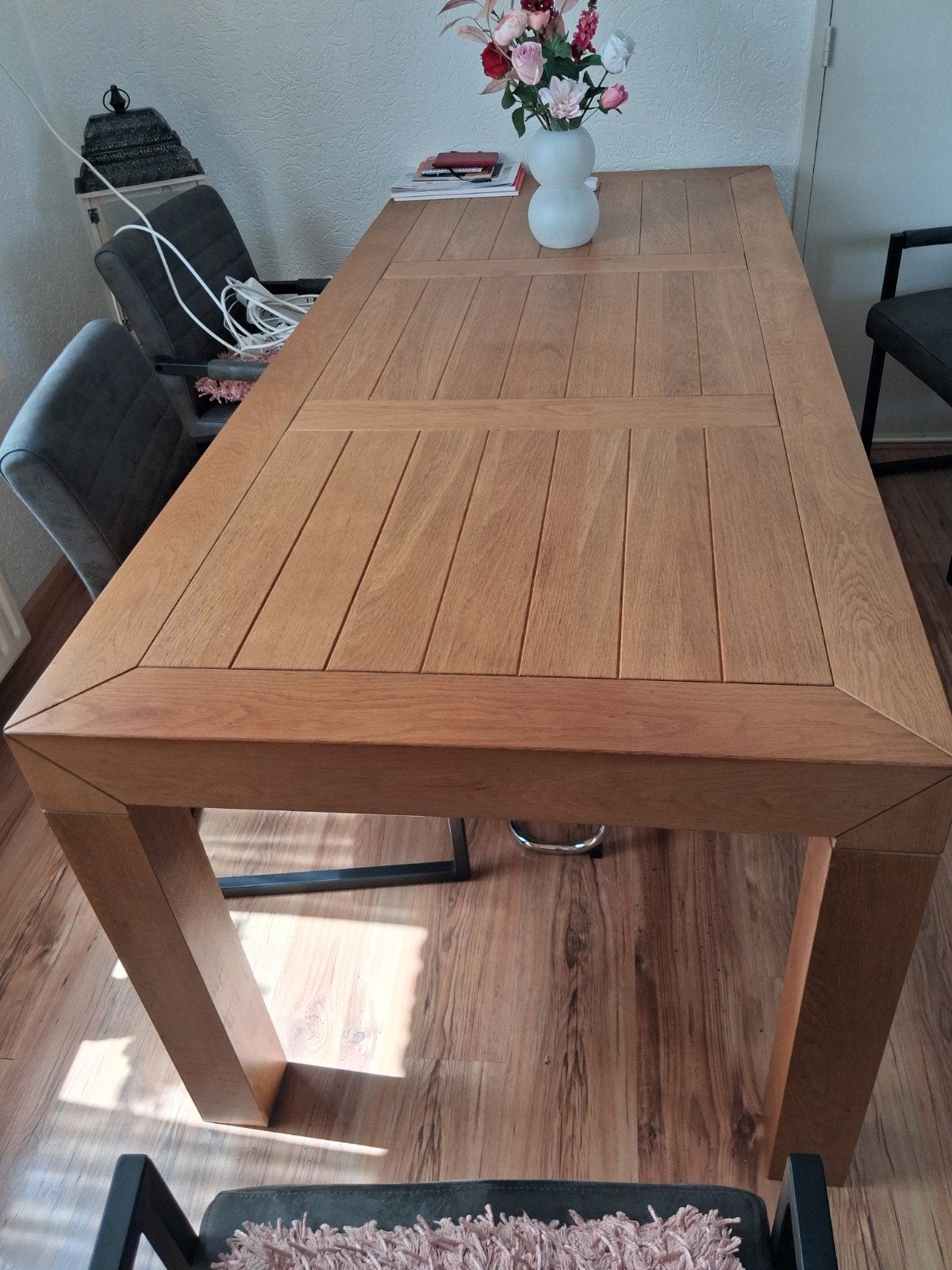 Eiken tafel  200 x90 cm zgan gratis, Ophalen