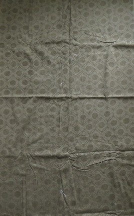 Vintage lap stof khakigroen babyrib met cirkelprints NIEUW, Nieuw, Ophalen of Verzenden, 30 tot 120 cm, Katoen