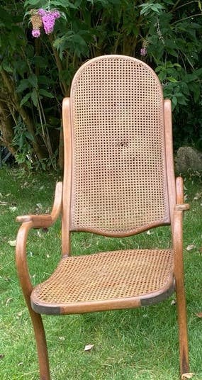 Antieke houten inklapbare tuinstoel Thonet stijl, Ophalen of Verzenden