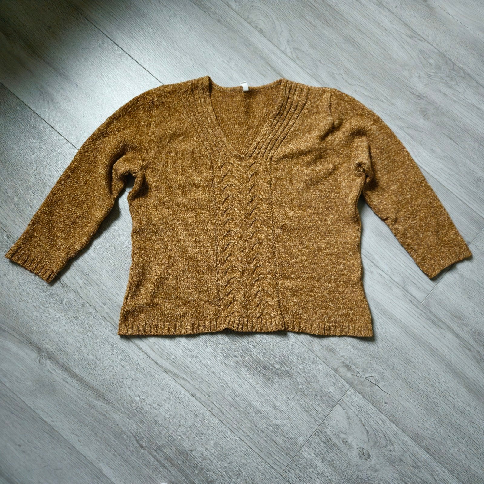 Mooie bruine trui met kabelpatroon - Maat XL, Kleding | Dames, Ophalen of Verzenden, Zo goed als nieuw, Bruin