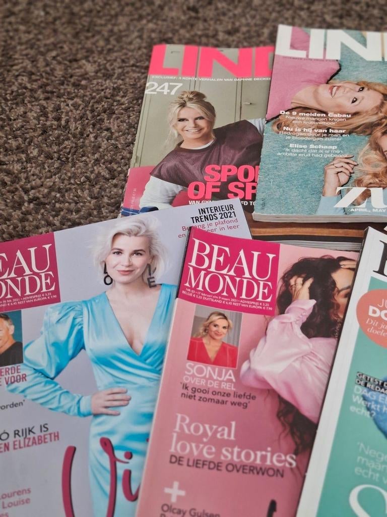 Glossy magazines: Linda, Chantal, Beau Monde, Elegance, Ophalen of Verzenden