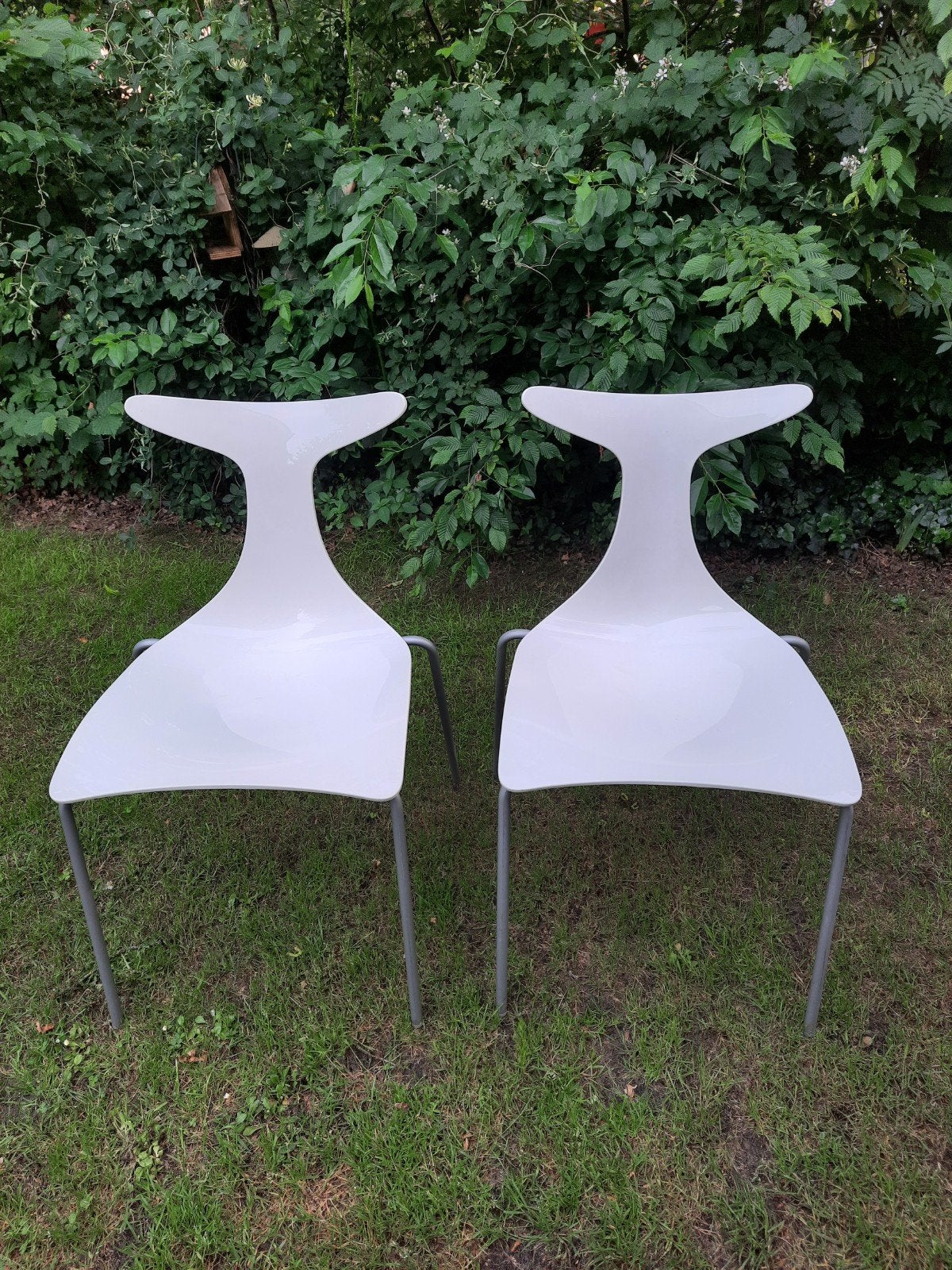 Ciacci Kreaty Delfy design stoel - wit kunststof, chroom, Gebruikt, Wit, Design, Ophalen of Verzenden
