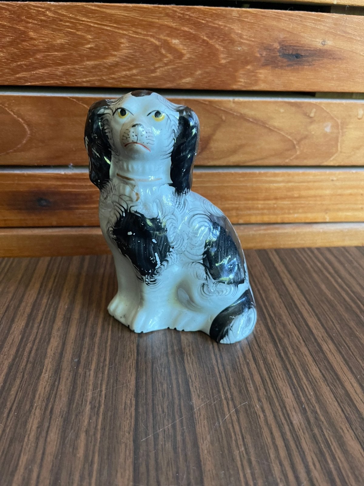 Antiek/Vintage Staffordshire Spaniel hondje – ca. 12 cm, Ophalen of Verzenden, Zo goed als nieuw