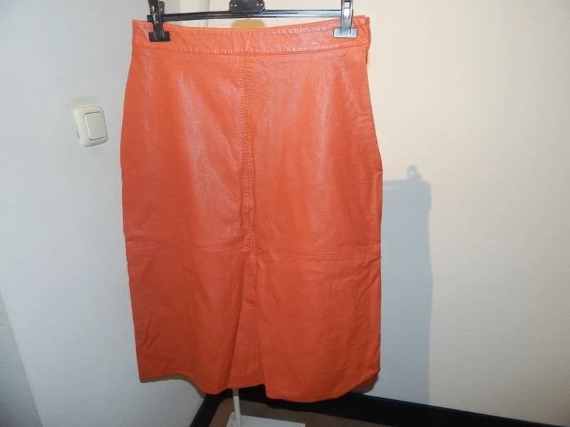 Studio Anneloes leder look rok mooie warme oranje tint M