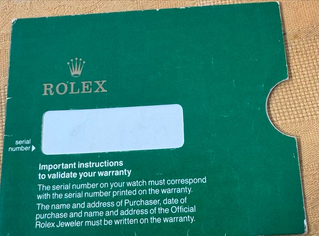 Rolex Garantieboekje - papieren mapje Vintage, Ophalen of Verzenden