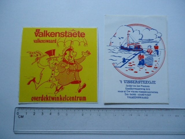 sticker oud Valkenswaard carnaval strip vis jacky ine panken, Verzenden, Zo goed als nieuw, Bedrijf of Vereniging