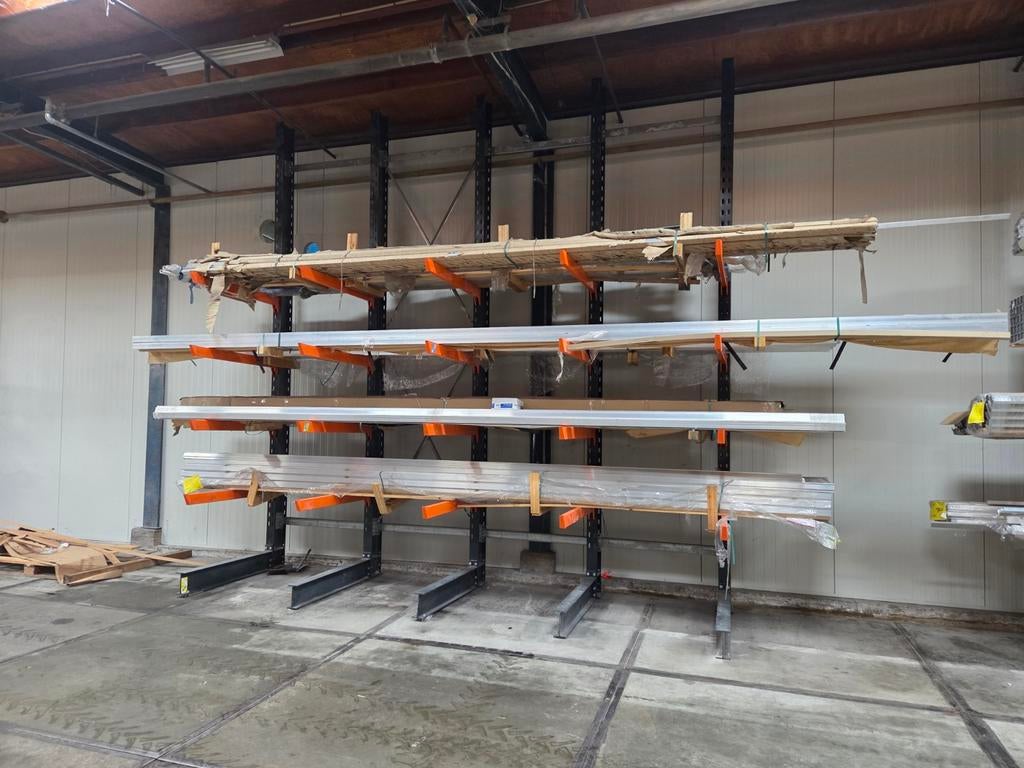 Br draagarmstelling enkelzijdig 5.0x1.2m gebruikt als nieuw!, Ophalen of Verzenden