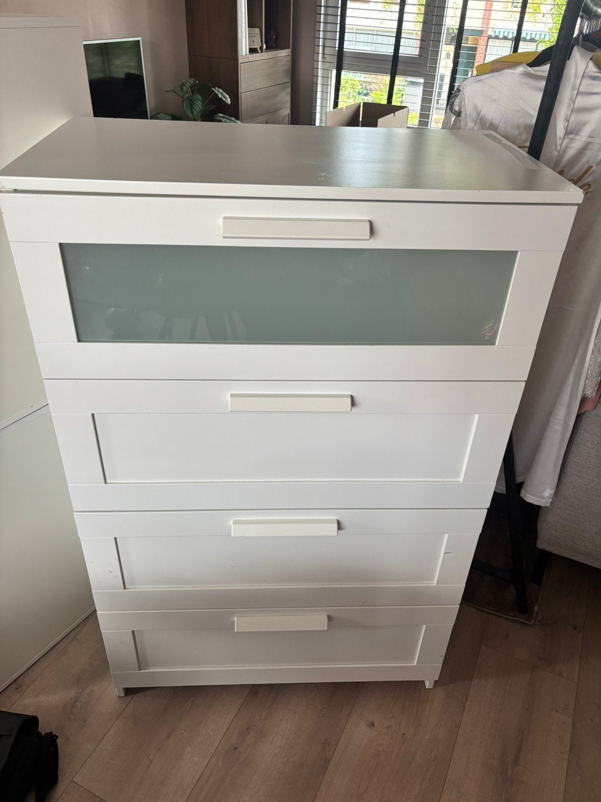 IKEA BRIMNES kast – wit, Ophalen, 50 tot 100 cm, 3 of 4 laden, 25 tot 50 cm