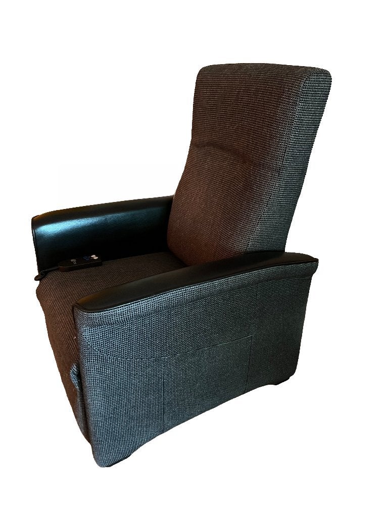 Stoel met instelbaar rugleuning en voetsteun, Huis en Inrichting, Stoelen, Ophalen, Gebruikt, Leer, Eén