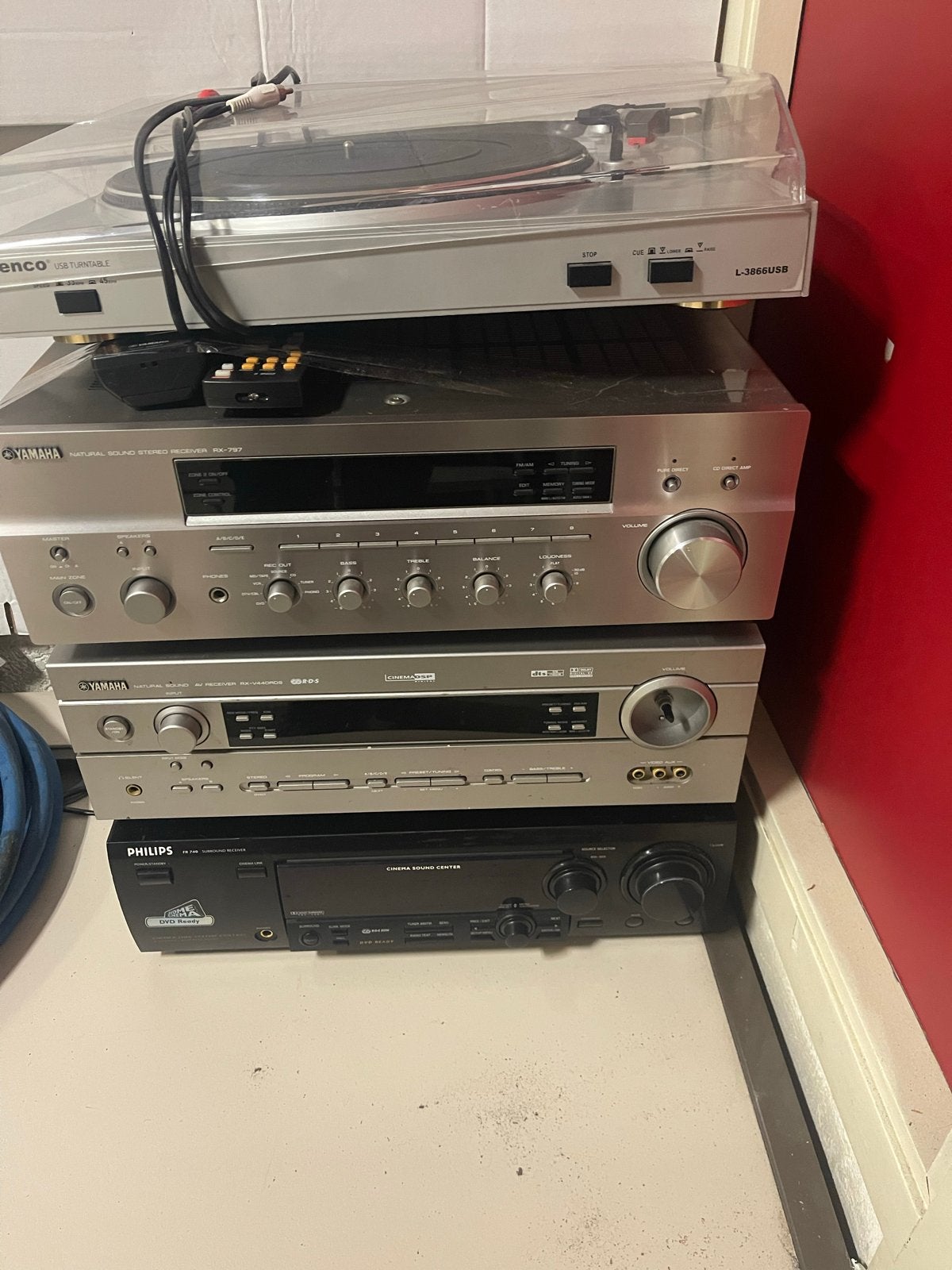 Yamaha en Philips audio set met platenspeler, Ophalen of Verzenden, Gebruikt, Tuner of Radio, Losse componenten