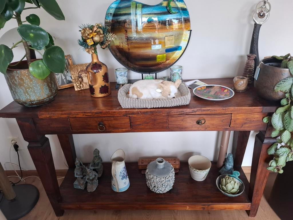 Tafel, 100 tot 150 cm, Teakhout, Ophalen of Verzenden, Zo goed als nieuw