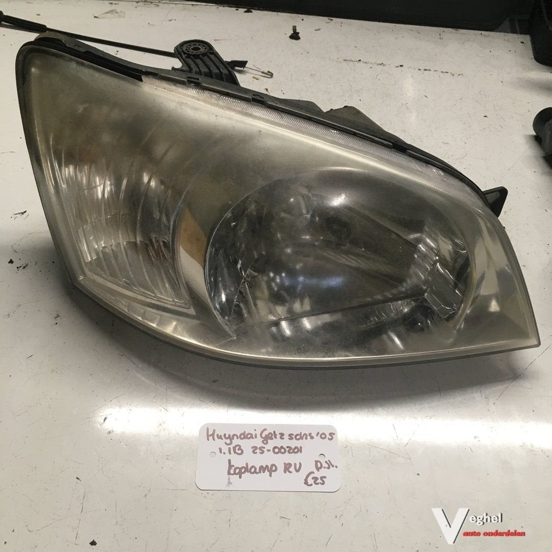 Hyundai Getz 5 drs 1.1 B 2005 2500201 Koplamp Linksvoor of R, Gebruikt, -, -, Ophalen of Verzenden