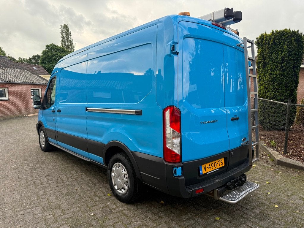 Ford Transit 350 2.0 TDCI L3H2 inrichting airco cruise stoel, Auto's, Bestelauto's, Voorwielaandrijving, Euro 6, 4 cilinders, Blauw