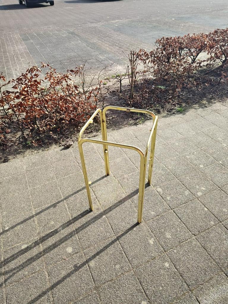 Hollywood Regency bijzettafel, Huis en Inrichting, Tafels | Bijzettafels, Ophalen, Minder dan 55 cm, Gebruikt, Glas